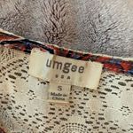 Umgee  Women's Boho‎ Lace Tassel Tie Neck Sleeveless Swing Mini Dress Red Size S Photo 3