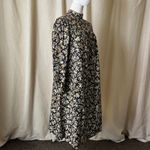 Vintage Hartsville PA 70s Prairie Floral High Neck Dress Black Olive Sage S/M Green Photo 6