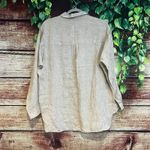 J. McLaughlin  Fallon Linen Button Detail Popover Tunic Top Large Long Sleeve Photo 6