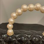 Elegant Black Quilted Handbag with Pearl Handle with or without gold chain Photo 2