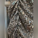ZARA  Silver Sequin All Over Mini Dress Strapless Limited Edition Size Large L Photo 5