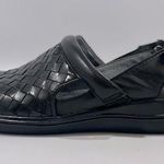 Softwalk  Salina Black Woven Leather Adjustable Heel Strap Clog Sandals 7 Narrow Photo 0