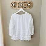 Madewell  Eyelet Lattice Top White Sz XS Photo 5