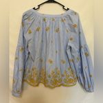 ZARA ‎ Blouse FLORAL EMBROIDERY Stripe VOLUMINOUS Sleeve Size Small Photo 2