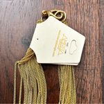 Amrita Singh 18K gold plated multi brass chain necklace, synthetic rubies, NWT Photo 5