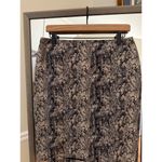 Talbots  Black Beige Snakeskin Print Pencil Skirt 10P Photo 2