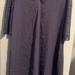 Elegant Purple Lace Sleeve Dress Size M Photo 0