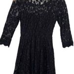 Free People Floral Embroidered Mesh Lace Mini Dress Black S Photo 1
