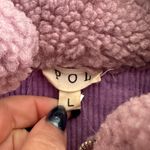 POL | Purple Colorblock Oversized Sherpa Half Zip with Corduroy Pocket | Large Photo 3