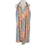 J.Crew Tie Neck Rainbow Gingham Dress Size 8 Plaid Preppy Bow Summer Photo 13