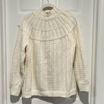 Talbots NWT Mixed Stitch Cardigan Size 1X Ivory Cream Gold Zipper Chunky Knit Photo 2