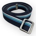 American Vintage Y2K Blue Striped Fabric Belt with Metal Buckle – Vintage 2000s Photo 8