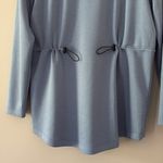 New J Jill Fit Sleek Double Knit Drawstring Cinched Waist Tunic Blue Size Small Photo 4