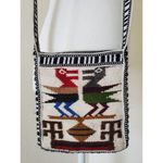 Handmade Woven Wool Ecuador South American Bird Folk Art Handbag Purse 6… Photo 3