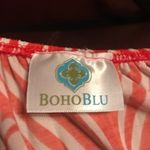 Boho Blu Orange and White Trumpet Sleeve D… Photo 5