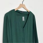 Madewell Long-Sleeve Button-Front Dress in Smokey Spruce NWOT size Large Photo 3