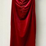 superdown  Velvet Strapless Ruched Front Mini Cocktail Dress Red Women's Size S Photo 0