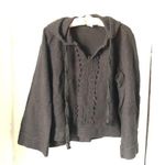Venus Chic Black Hoodie boho 100% cotton with Lace Detail wide sleeves size M Photo 0