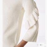 Tory Burch  Ivory Ashley Ribbed Ruffle-Sleeve Sweater Size M Wool Blend $348 MSRP Photo 3