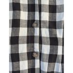 Loft Ann Taylor Black White Gingham Plaid Vneck Linen Blend Shirt Dress Women 6 Photo 3