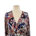 Peruvian Connection  Imari Faux Wrap Dress‎ Jersey Abstract Print Size XL Photo 3