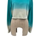 Apparis Karine Sweatshirt Top Organic Cotton Ombre Cropped Aqua Blue Size Small Photo 3
