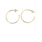 3 New Pair Earrings Lori's Gifts Express Gold Tone Faux Pearl Hoops Pierced Photo 3