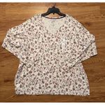 Croft & Barrow  Classic Crewneck Long Sleeve T-Shirt Size 3X Cream Garden  New Photo 7