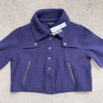 August Silk Vintage  100% wool purple cropped coat size L NWT Photo 0