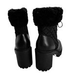 Paige Shearling-Lined Quilted Combat Boots Black Leather Women’s Size 9.5 NWT Photo 3