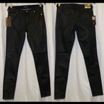 Roberto Cavalli Coated Leopard 5 pocket fit Midrise Skinny Jeans 🆕 42 “Nero” Photo 15