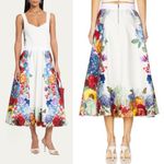 Alice + Olivia  Earla Floral Flare Midi Skirt Garden Brunch Size 10 NWT Photo 4