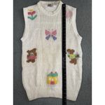 Vintage Oak Bluff Grandma Sweater Vest Women 18/20 Retro 90s Teacher Tan Photo 3