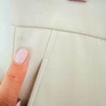 ZARA  Cream Faux Leather Cropped Pants Minimalist High Rise Straight Leg 6 - Flaw Photo 8
