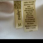 Japna  Womens Kiss Lip Print White Button Down Blouse Size Medium Cuff Sleeves Photo 4