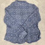 Petite Sophisticate Size 8Long Sleeve Rayon Blue Button Down Womens Blouse Photo 6