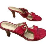 Etienne Aigner  Red Croc Sandals 6.5 Vintage Y2K​​​​ Photo 0