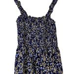 Angels Women’s Floral Tiered Waist Ruffle Top Blue Floral Size Medium EUC Photo 0