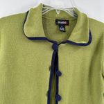 Studio G Green Silk Blend Pocket Button Front Casual Knit Cardigan Size XL Photo 3
