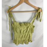 Emory park  Green Ruched Tie Sleeve Crop Tank Size Large Photo 0