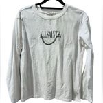 ALLSAINTS All Saint Long Sleeve White 100% Cotton Women's T-Shirt Size Medium Photo 0
