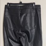 ZARA Black Faux Leather Tapered Ankle Zip Hi Waisted Leggings Pants size XL Photo 3