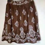 Western Flowy Lined Skirt Beaded Sequins Design 100% Cotton Fairy Whimsigoth 12 Brown Photo 0