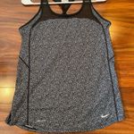 Nike Black Gray Mesh neck Asymmetrical Fitted Tank Top racer back Photo 4