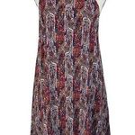 American Eagle  Large A-Line Mini Dress Paisley Halter Keyhole Lightweight Pocket Photo 0