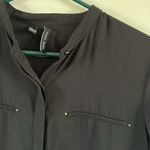 Mango MNG black button down blouse Photo 3
