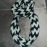 Turquoise and dark blue chevron infinity scarf Photo 0