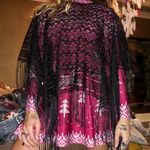 Pretty Black Poncho Sheer Fringes Photo 0