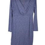 Athleta Heather Purple V Neck Faux Wrap Long Sleeve Dress Photo 0