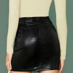 SheIn NWT Leather Miniskirt Size 4 Faux Croc Pattern Photo 1